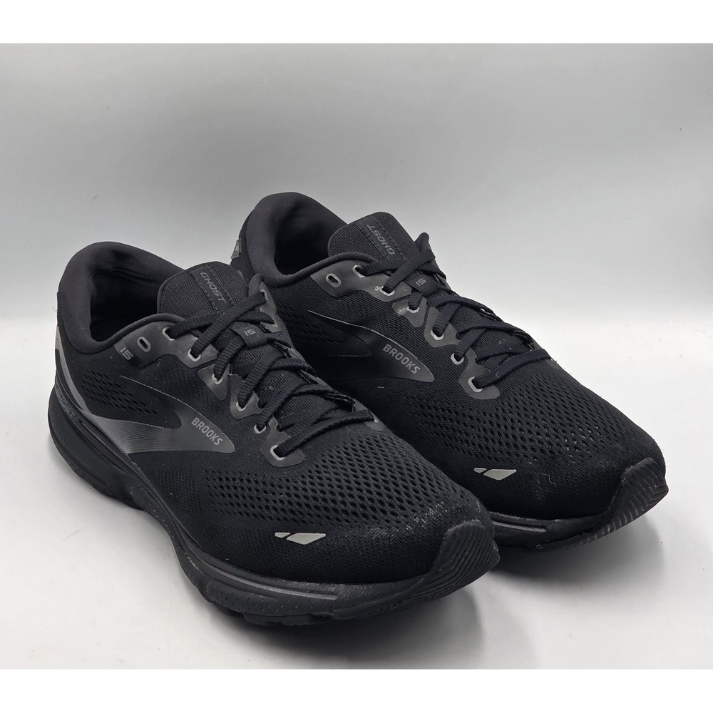 Brooks Mens 13 2E Wide Ghost 15 Running Walking Sneakers Shoes Black